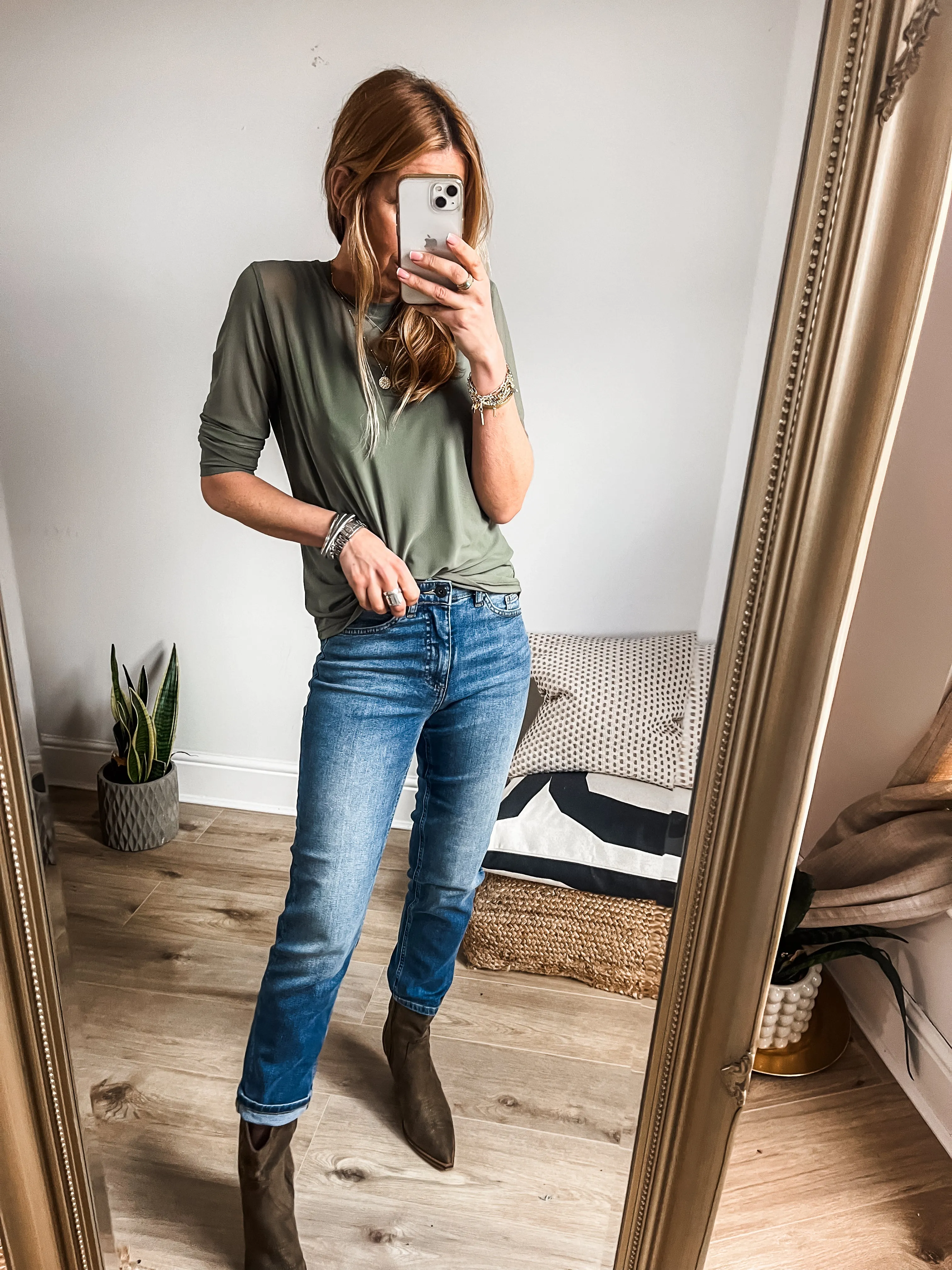 Long Sleeve Mesh Top