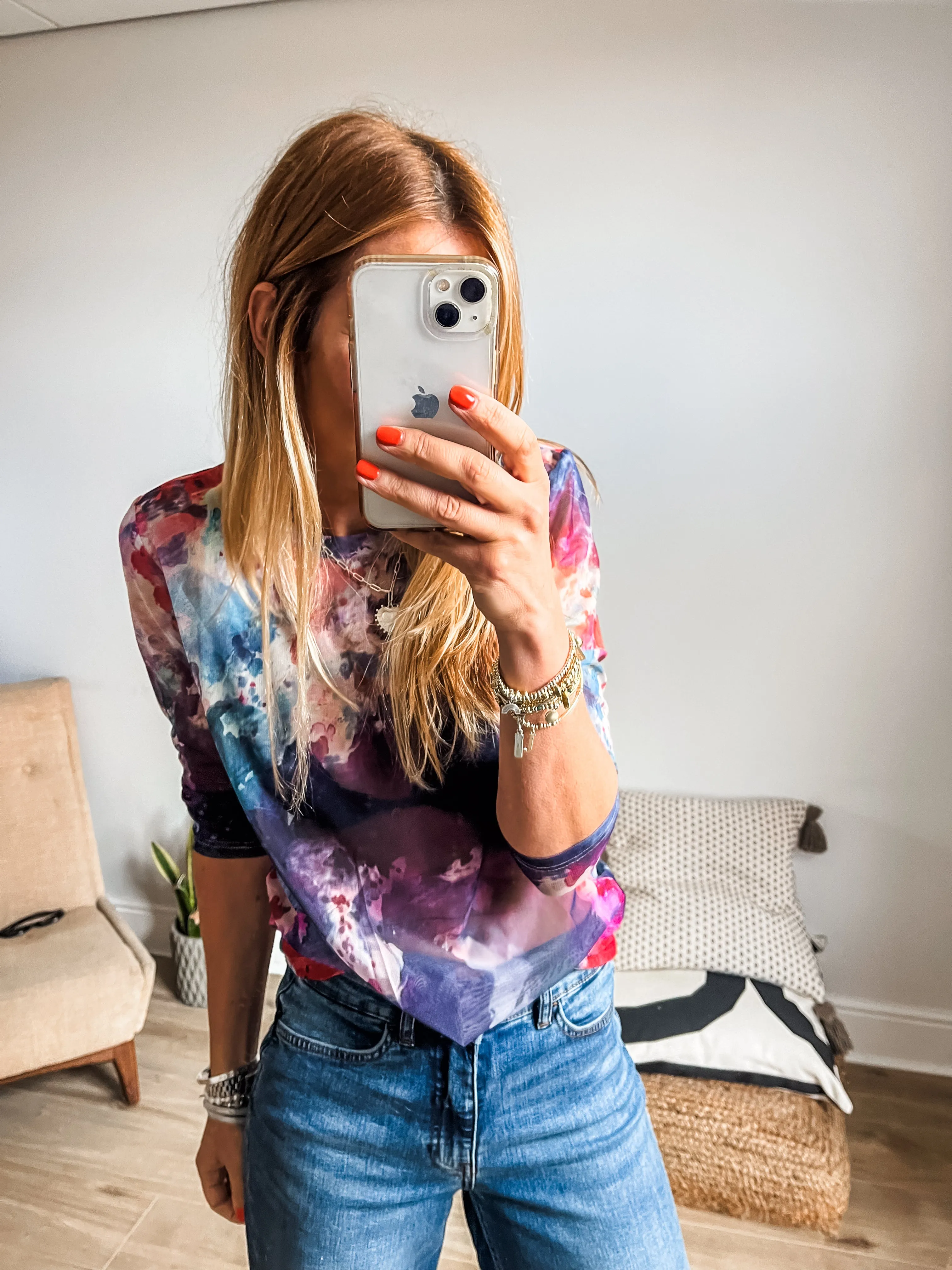 Long Sleeve Mesh Top