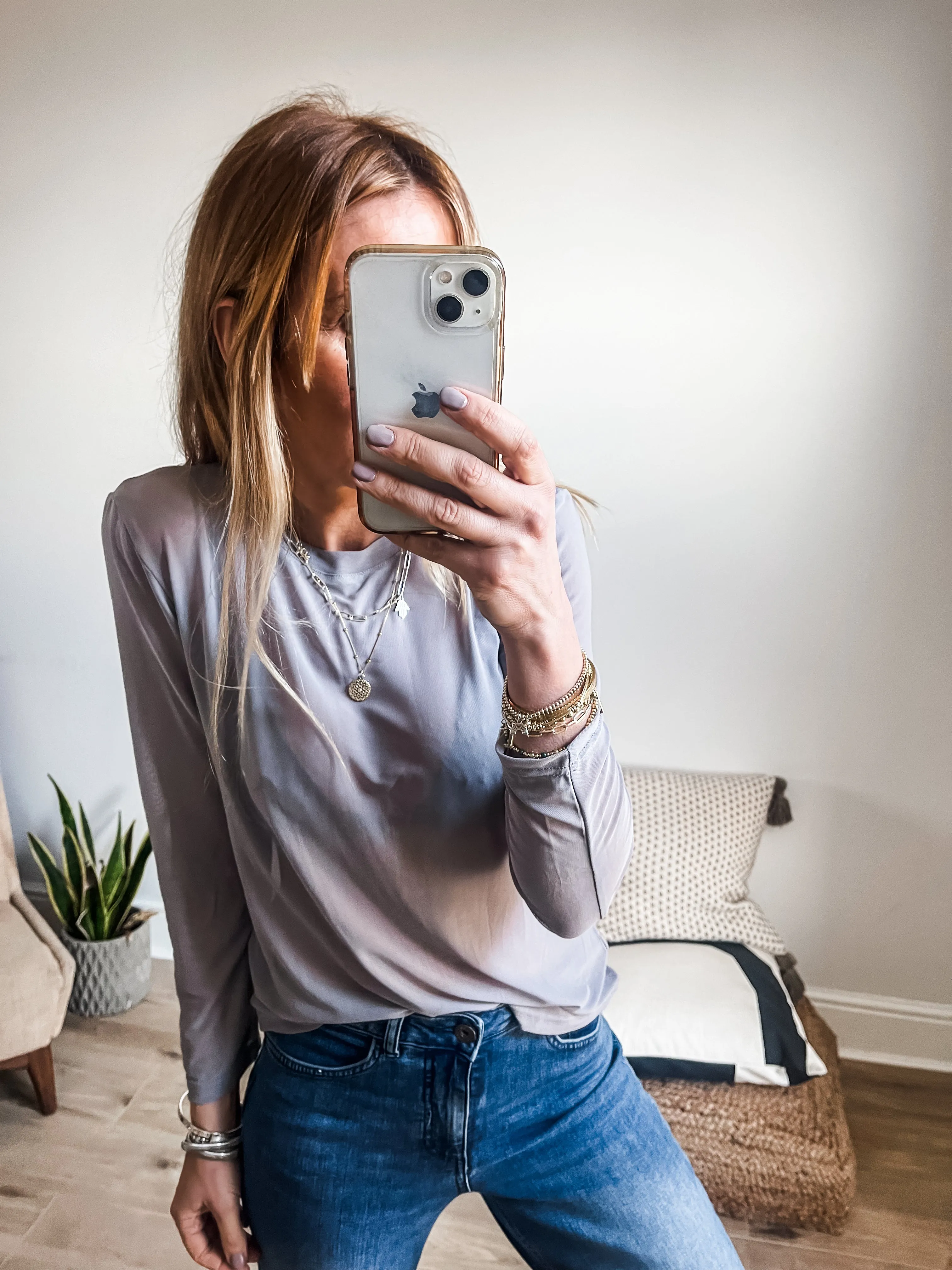 Long Sleeve Mesh Top