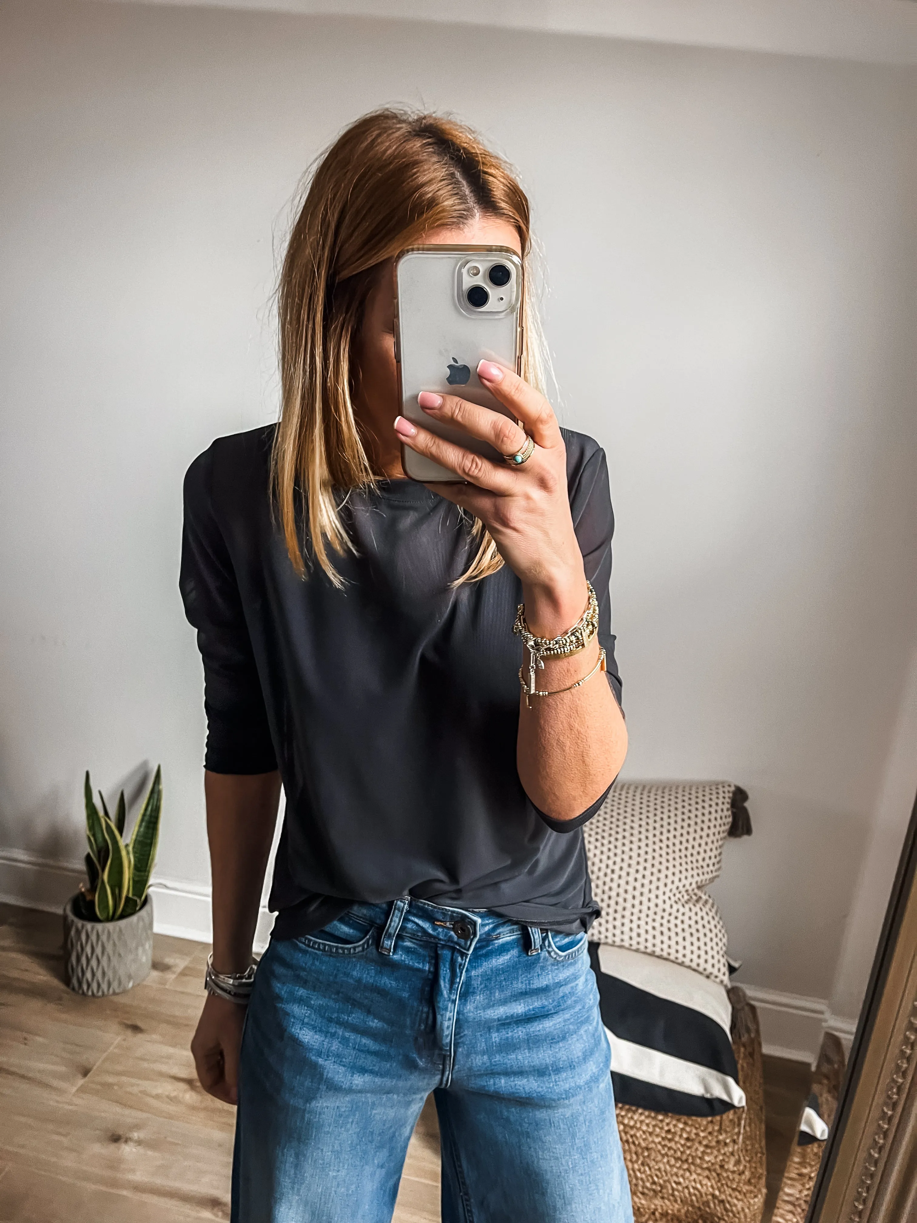 Long Sleeve Mesh Top