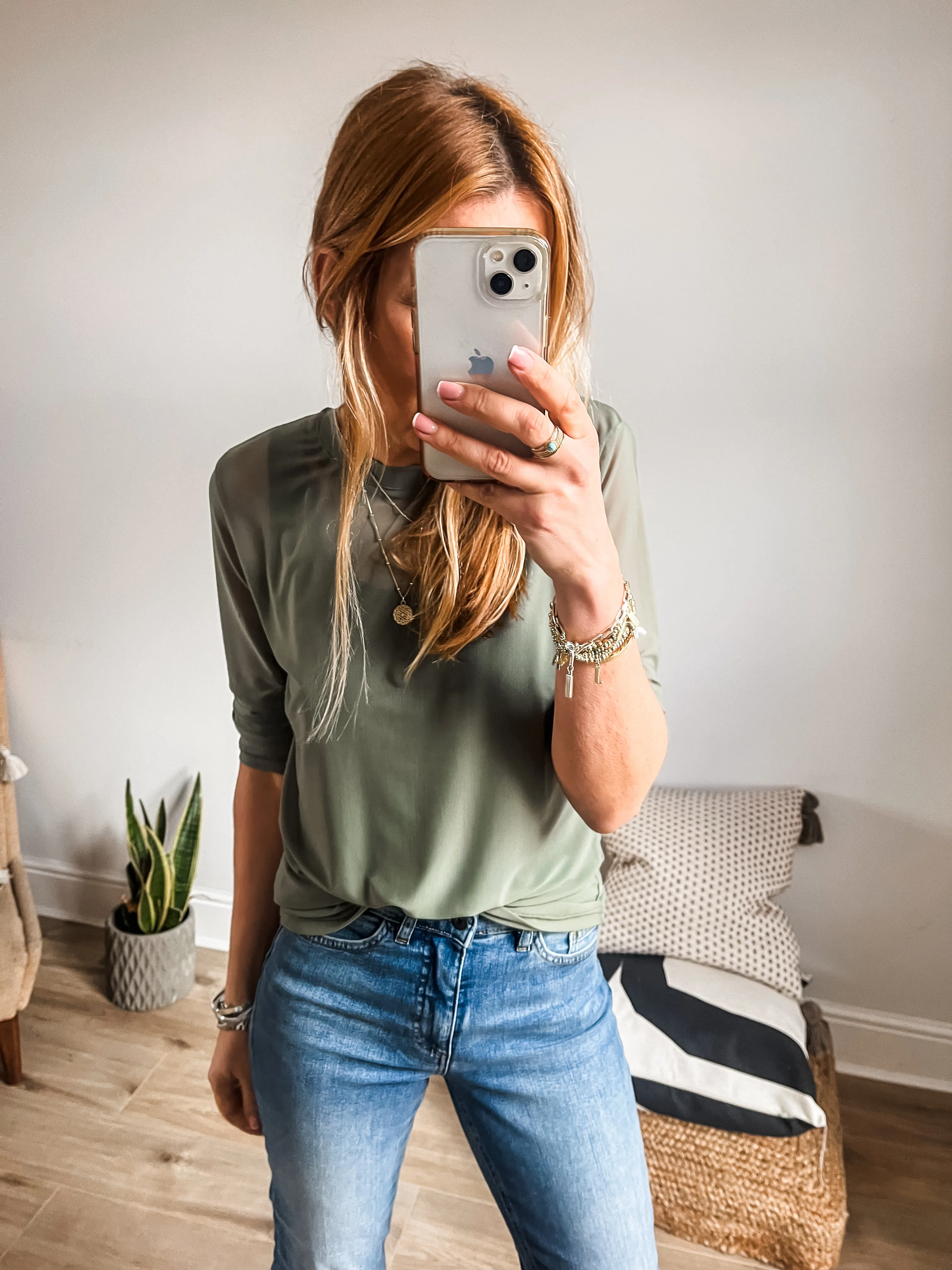 Long Sleeve Mesh Top