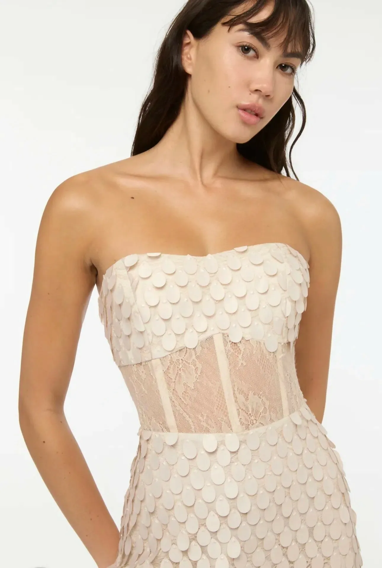 Manning Cartell Supreme Extreme Strapless Gown In Chalk Size 6