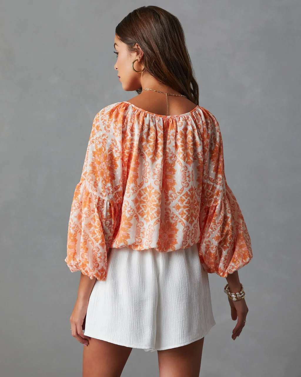 Mariana Puff Sleeve Printed Blouse