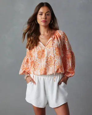 Mariana Puff Sleeve Printed Blouse