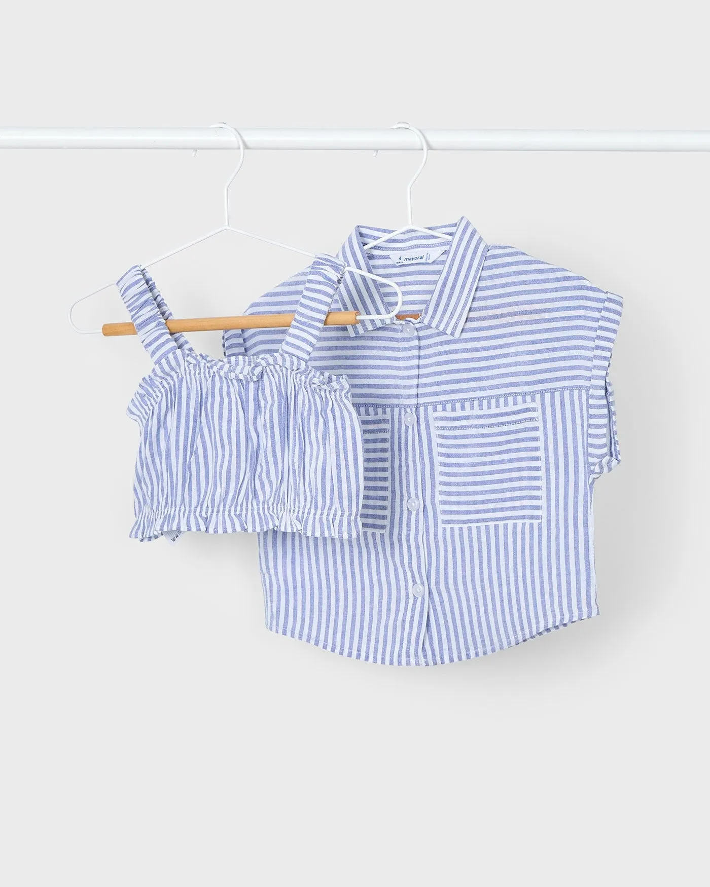 Mayoral Girls 2 Piece Striped Blouse_ 3185