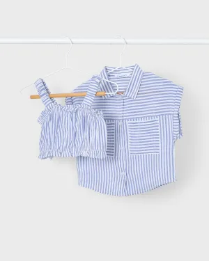 Mayoral Girls 2 Piece Striped Blouse_ 3185