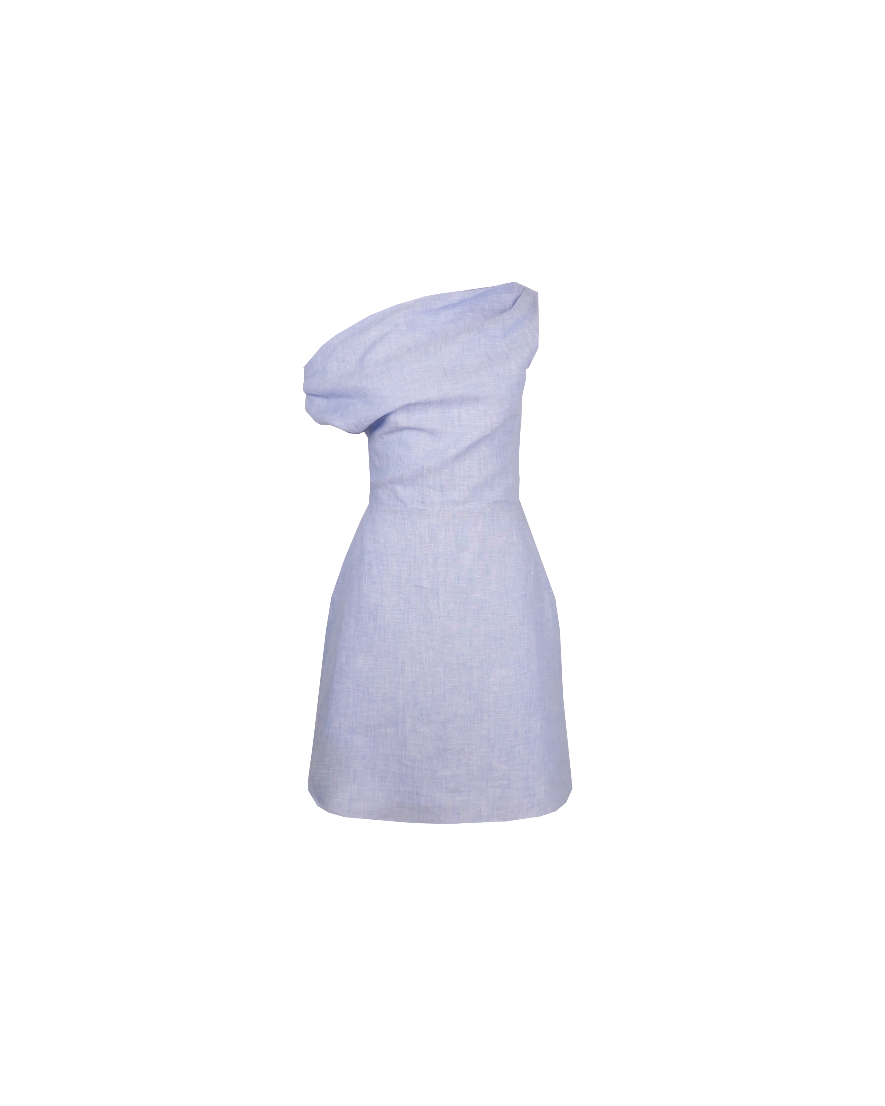 MELON LINEN MINI DRESS BLUE MARLE