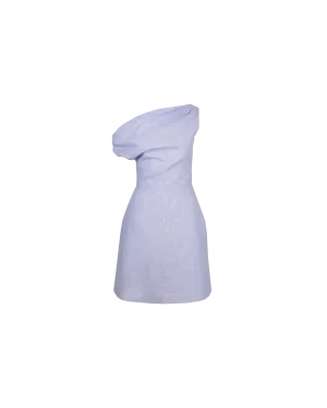 MELON LINEN MINI DRESS BLUE MARLE