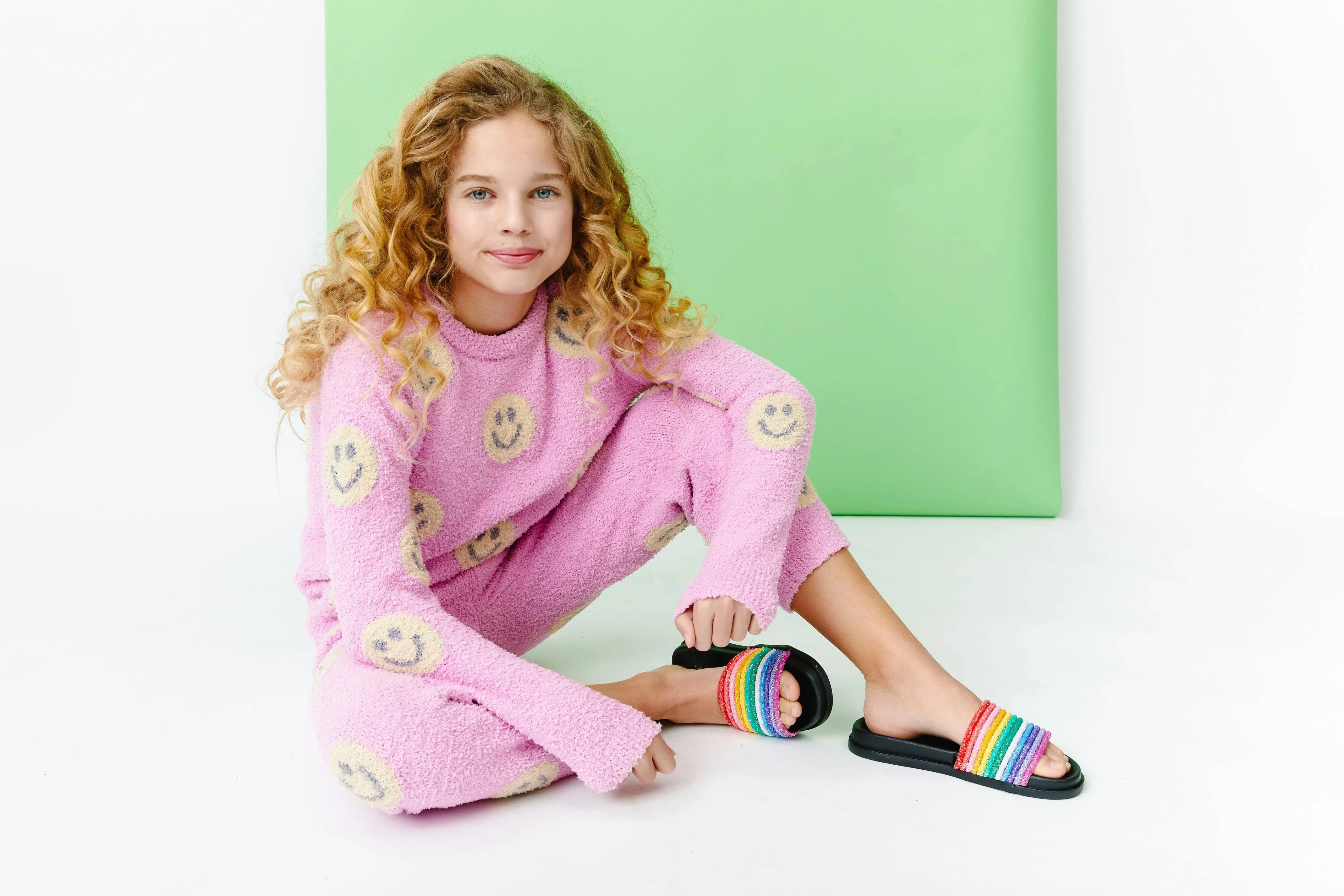 Pinky Fuzzy Smiley Emoji  Set