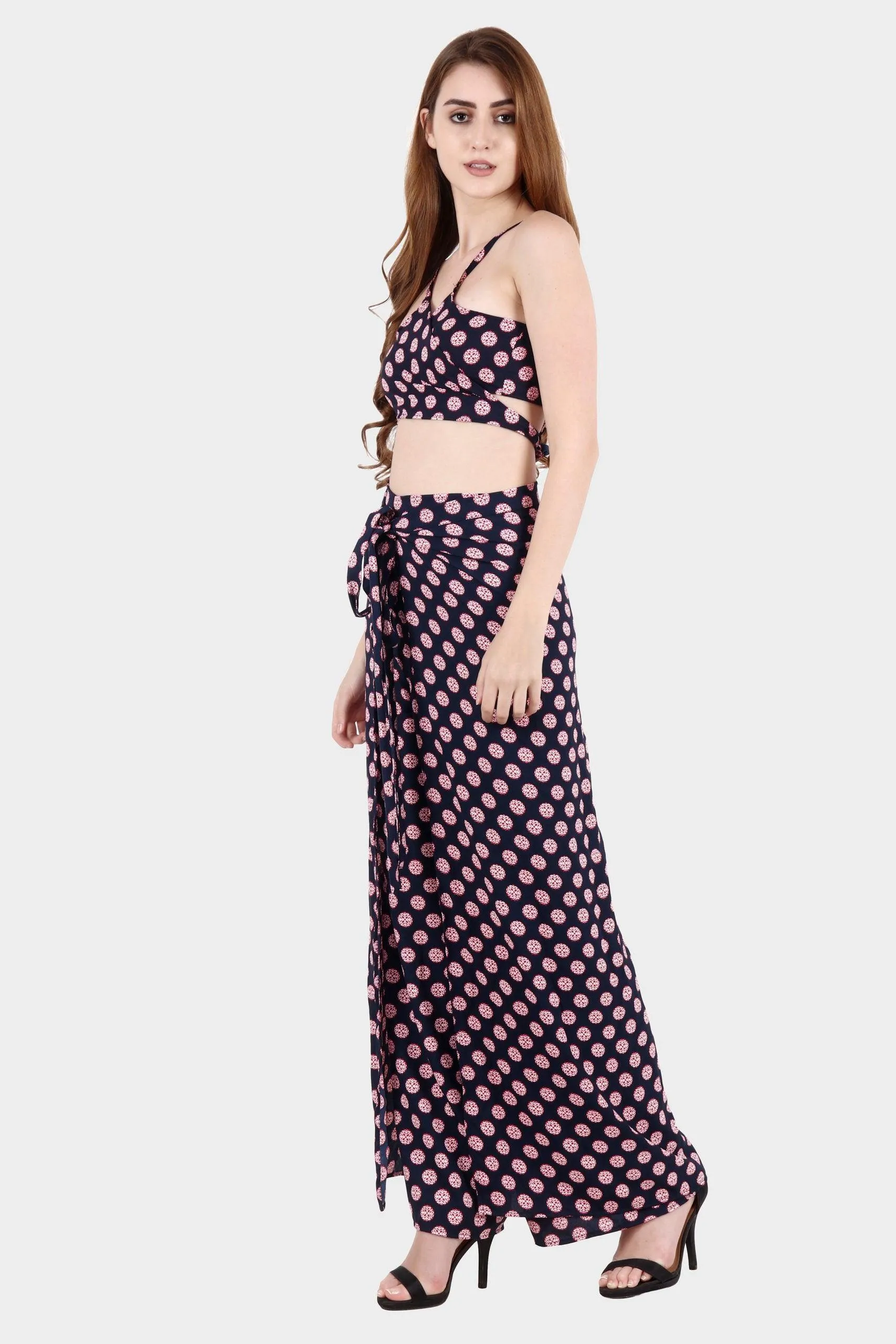 Purple Geometric Printed Multiwear Jumpsuit/Pant