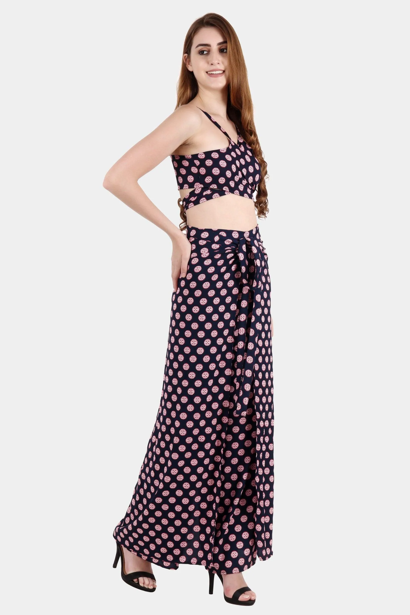 Purple Geometric Printed Multiwear Jumpsuit/Pant