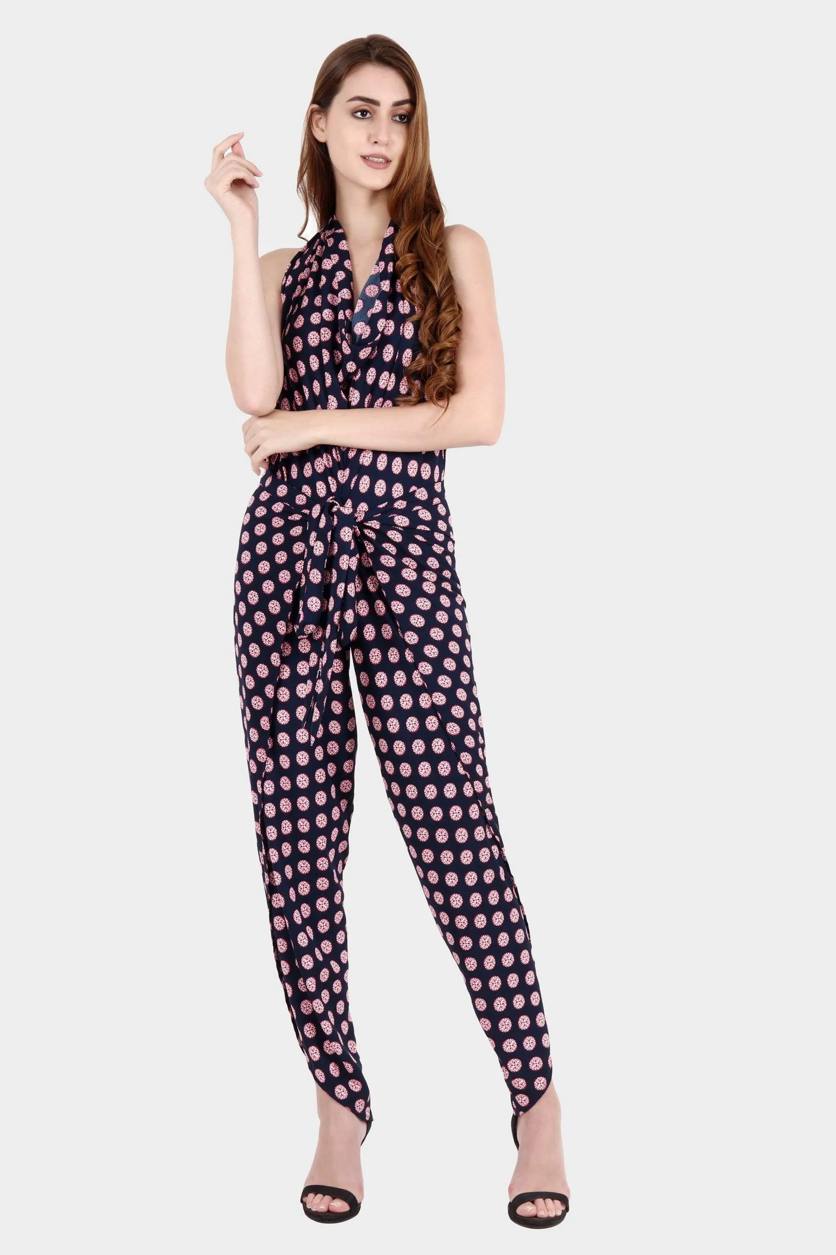 Purple Geometric Printed Multiwear Jumpsuit/Pant
