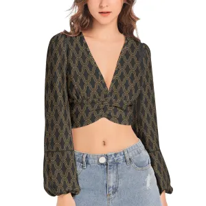 RBG Lantern Sleeve Crop Top