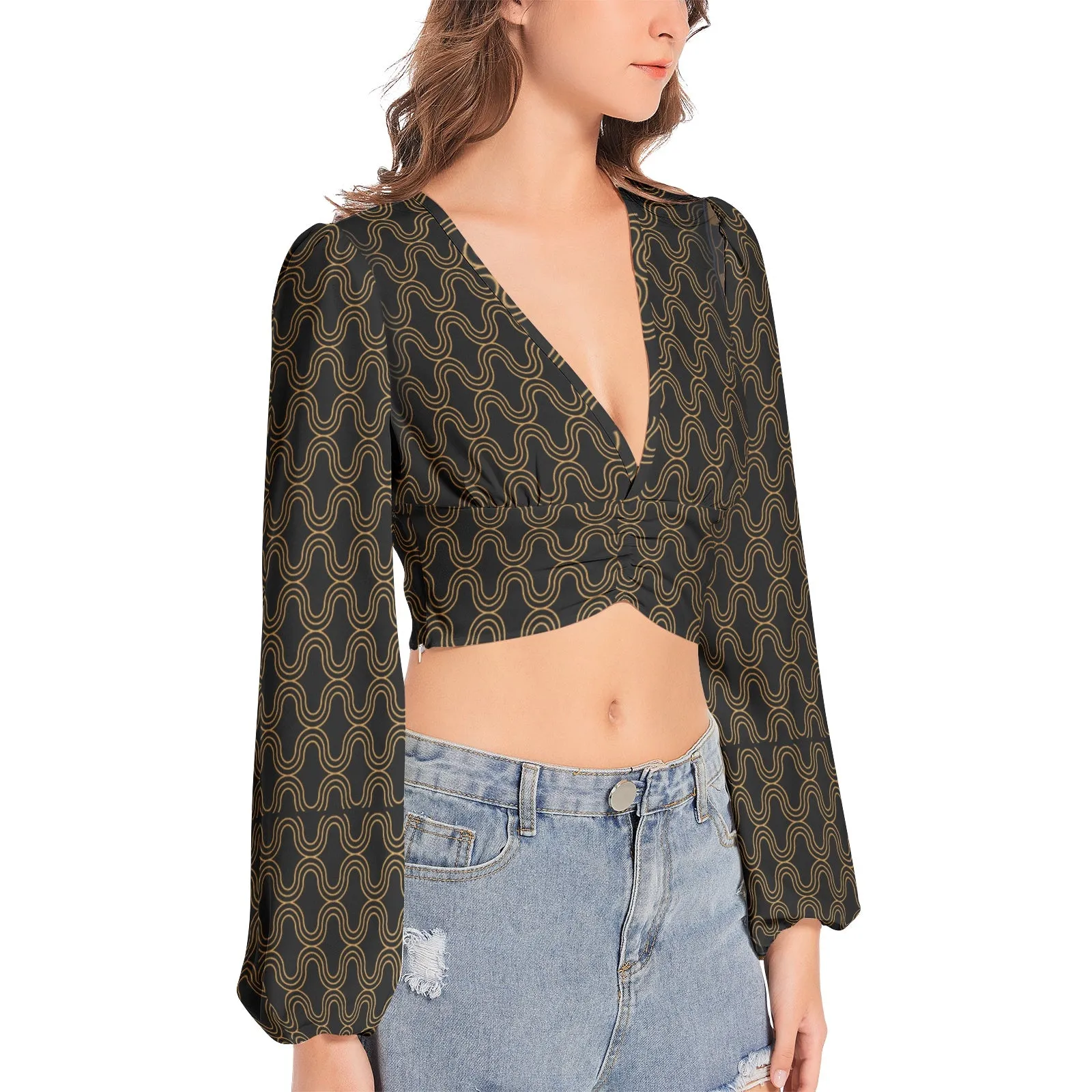 RBG Lantern Sleeve Crop Top