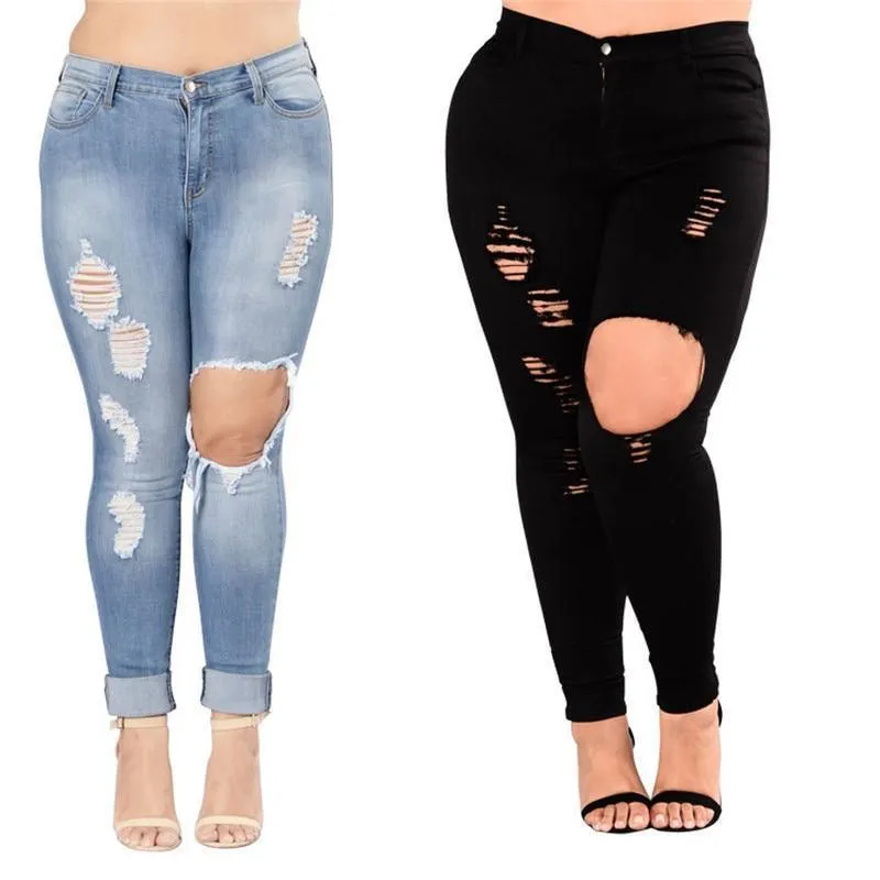 Ripped Jeans - Plus Size Women's Pants