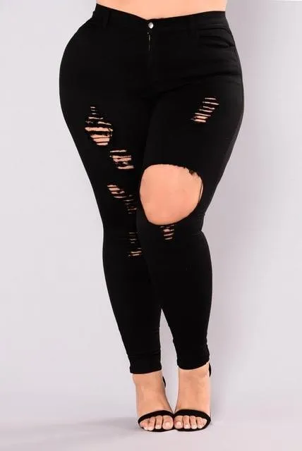Ripped Jeans - Plus Size Women's Pants