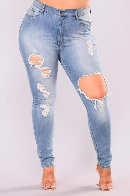 Ripped Jeans - Plus Size Women's Pants