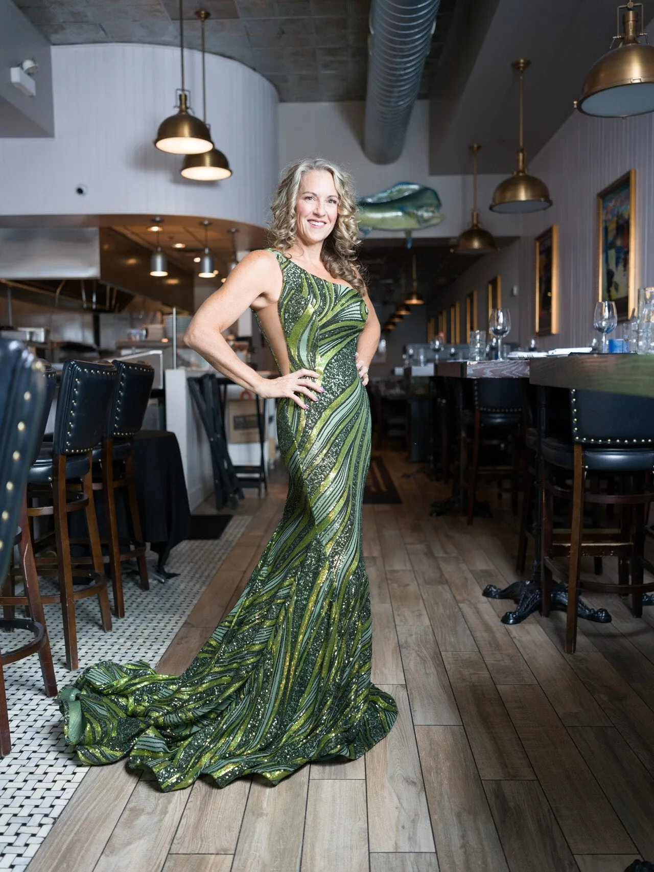 Sequin Fitted One Shoulder Gown by Jovani 24031