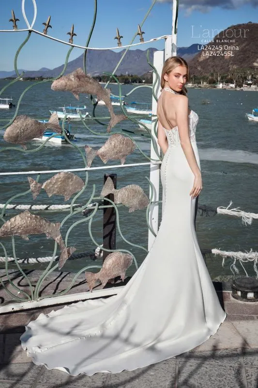 Size 8 L'amour LA24245 Orina Ivory Gown