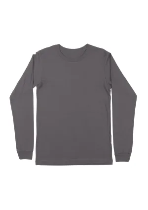 Storm Grey Long Sleeve Crew Neck T-Shirt | Modern & Minimalist
