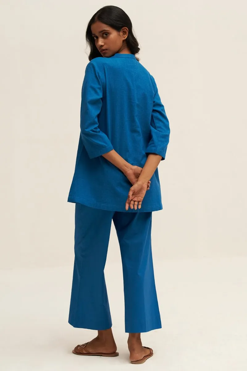Swedish Blue Cotton Embroidered Co-ord Set