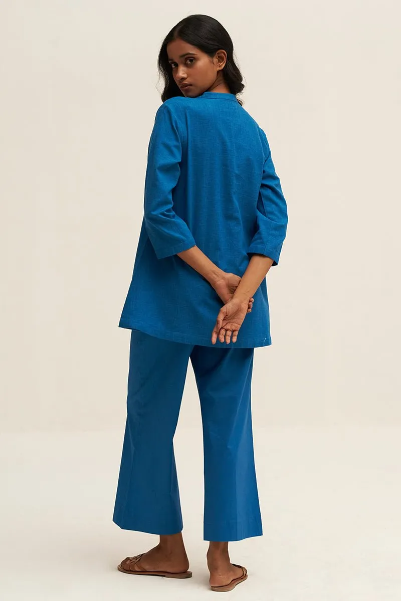 Swedish Blue Cotton Embroidered Co-ord Set