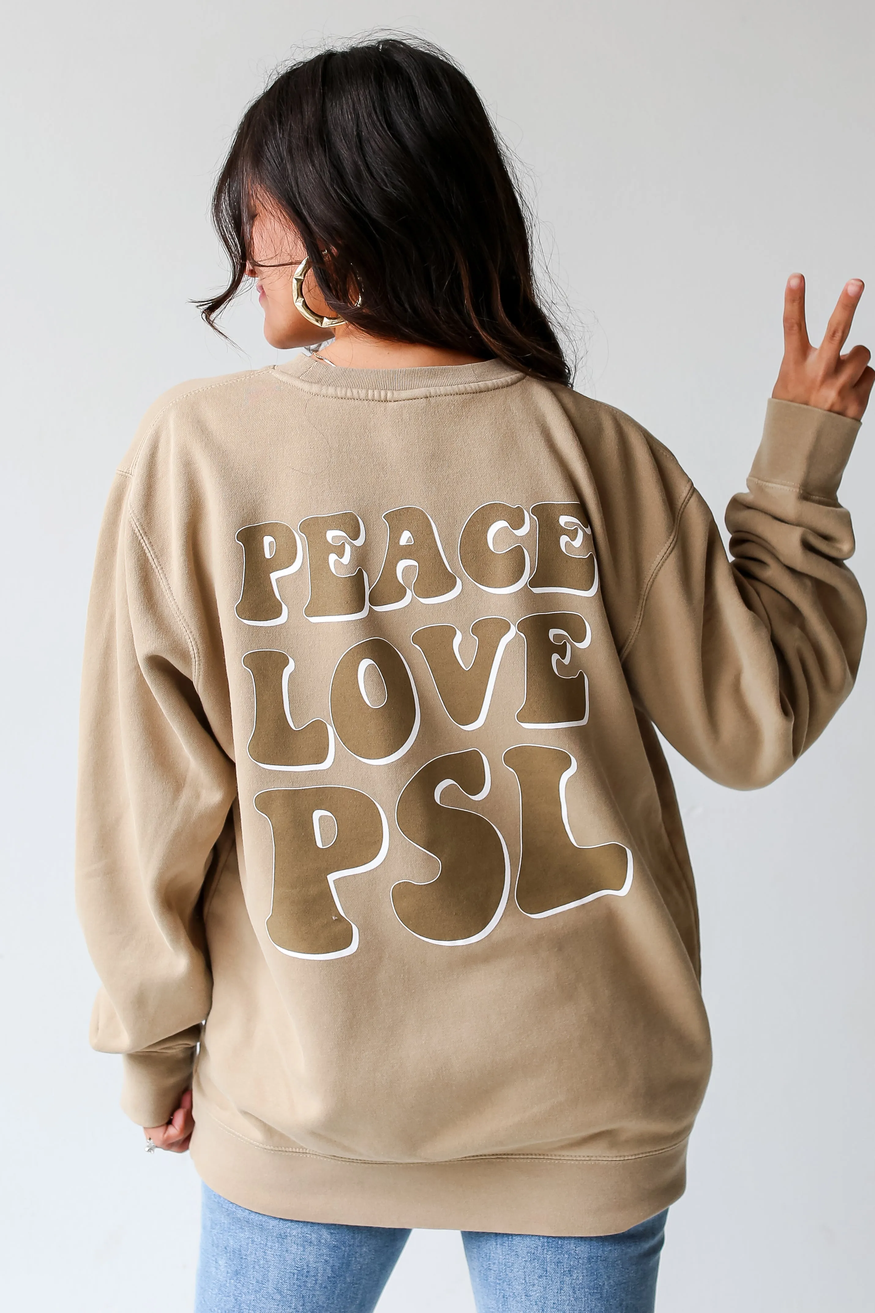Tan Peace Love PSL Sweatshirt