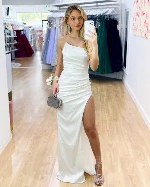 Tayla Satin Gown - White