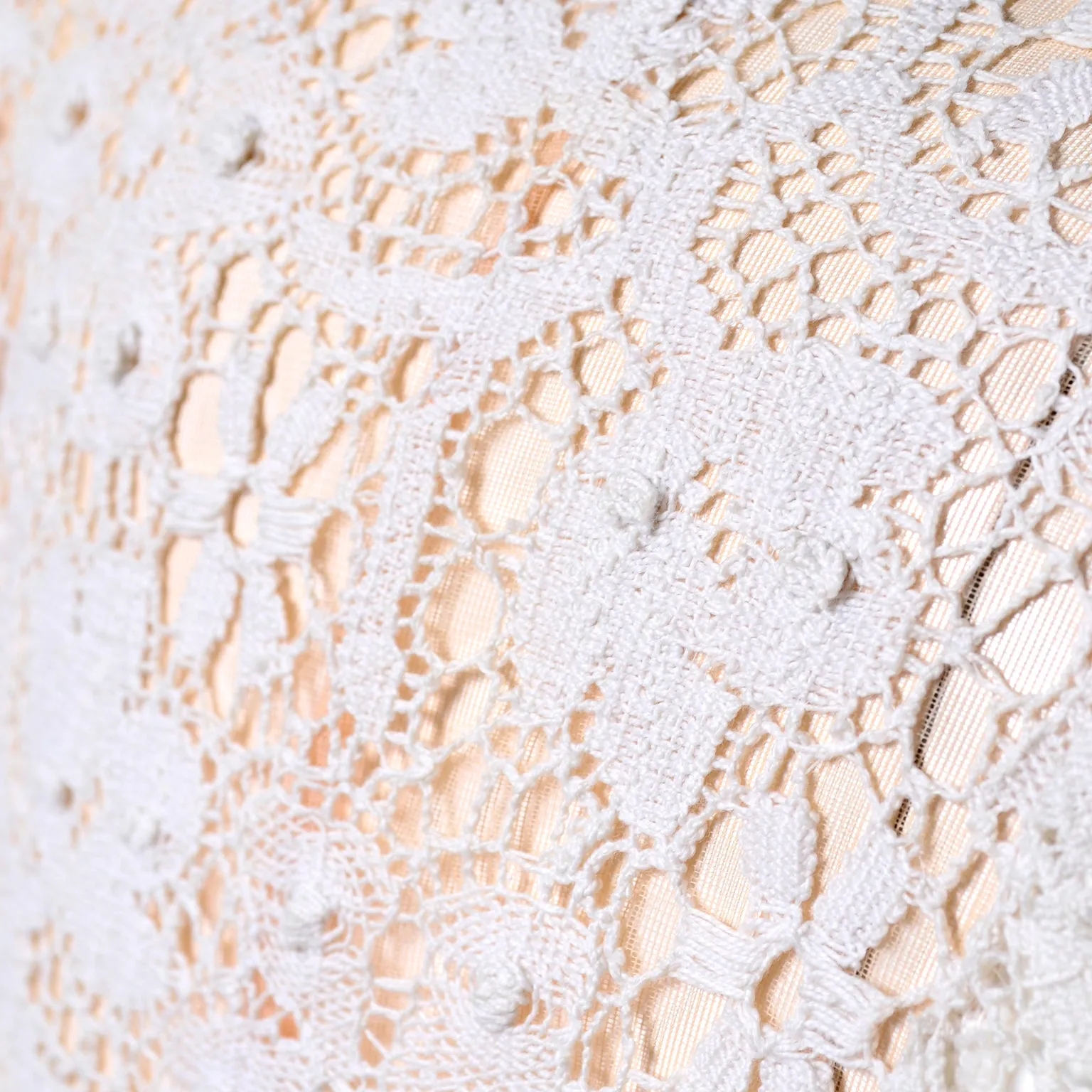 Victorian Antique Crochet Lace Wedding Dress High Collar Size 2