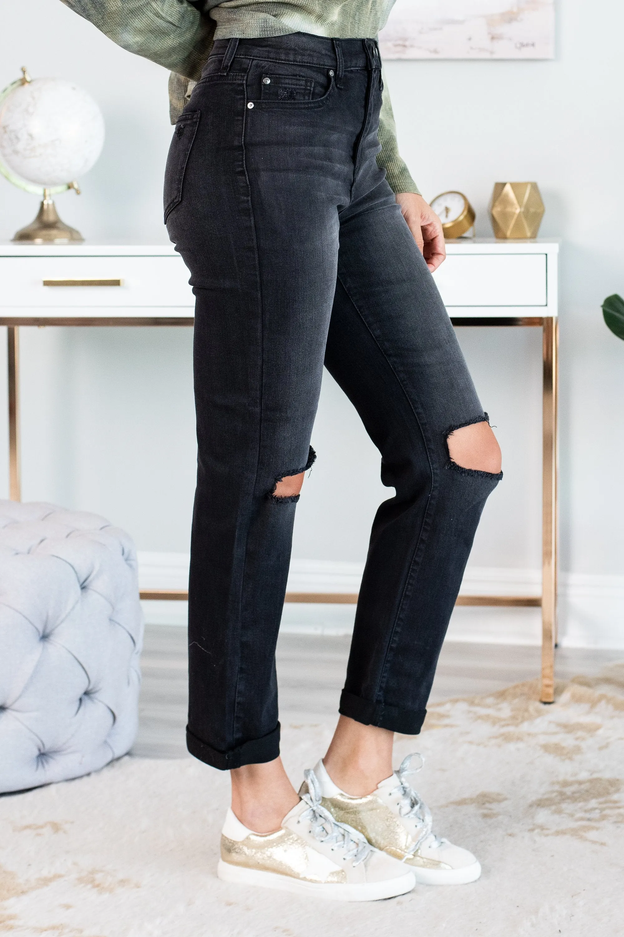 Wild And In Love Kash Black Ripped Jeans