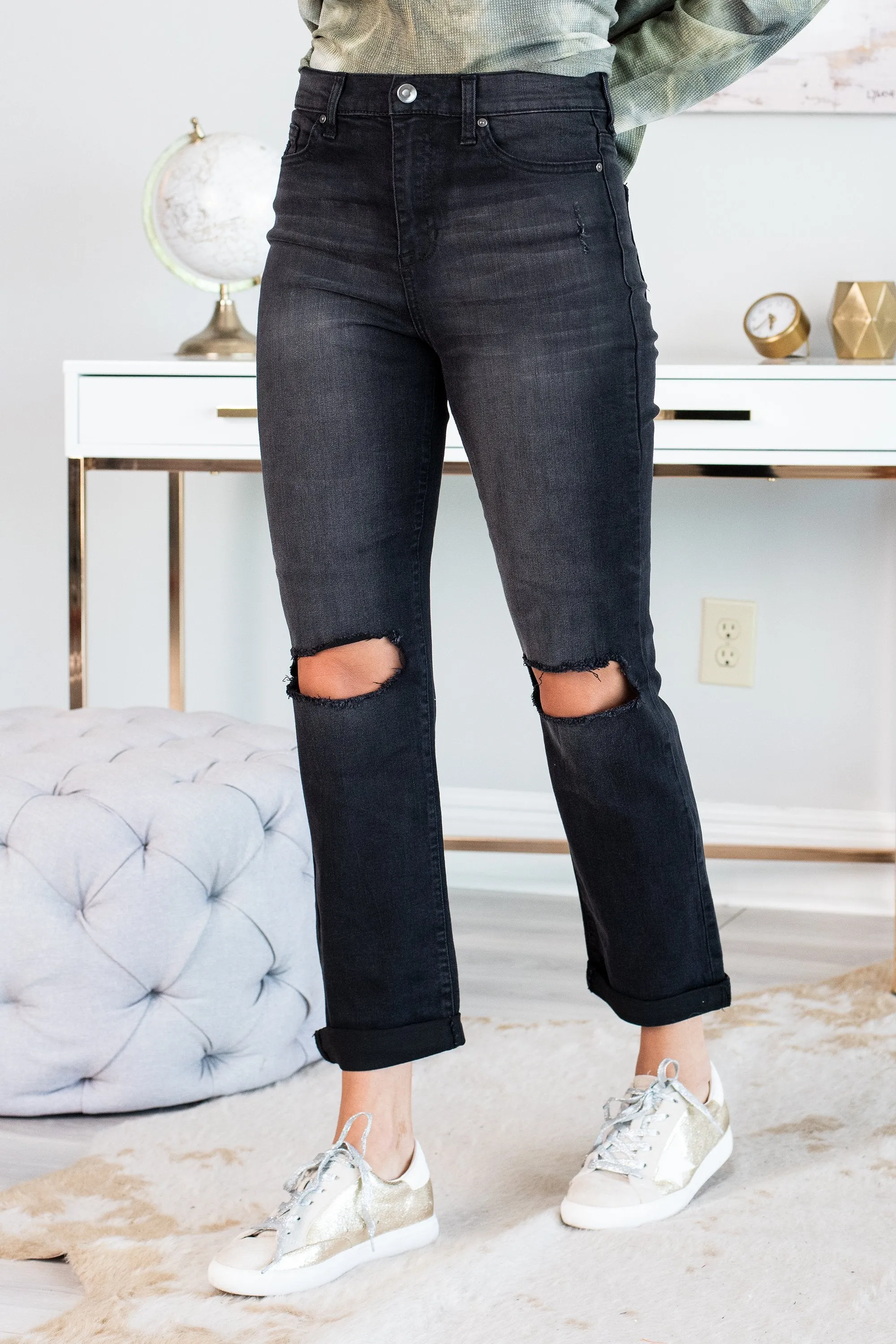 Wild And In Love Kash Black Ripped Jeans