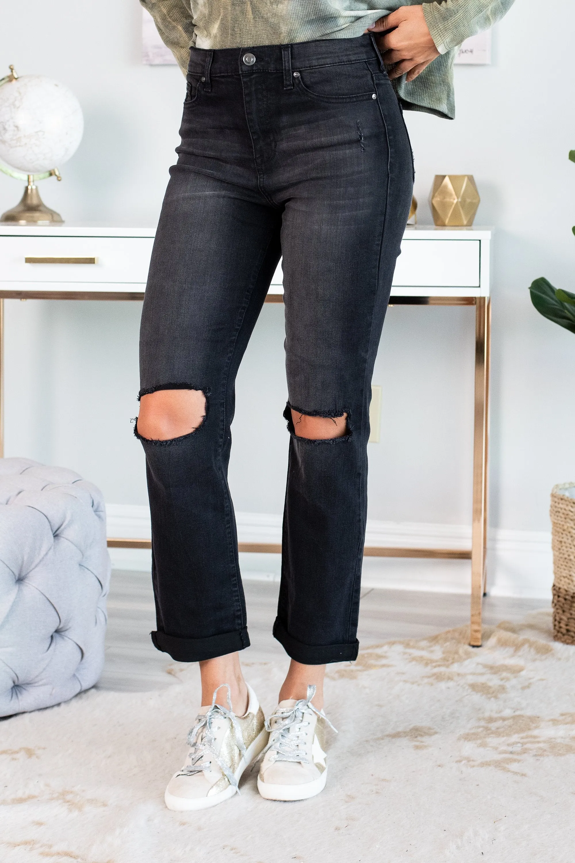 Wild And In Love Kash Black Ripped Jeans