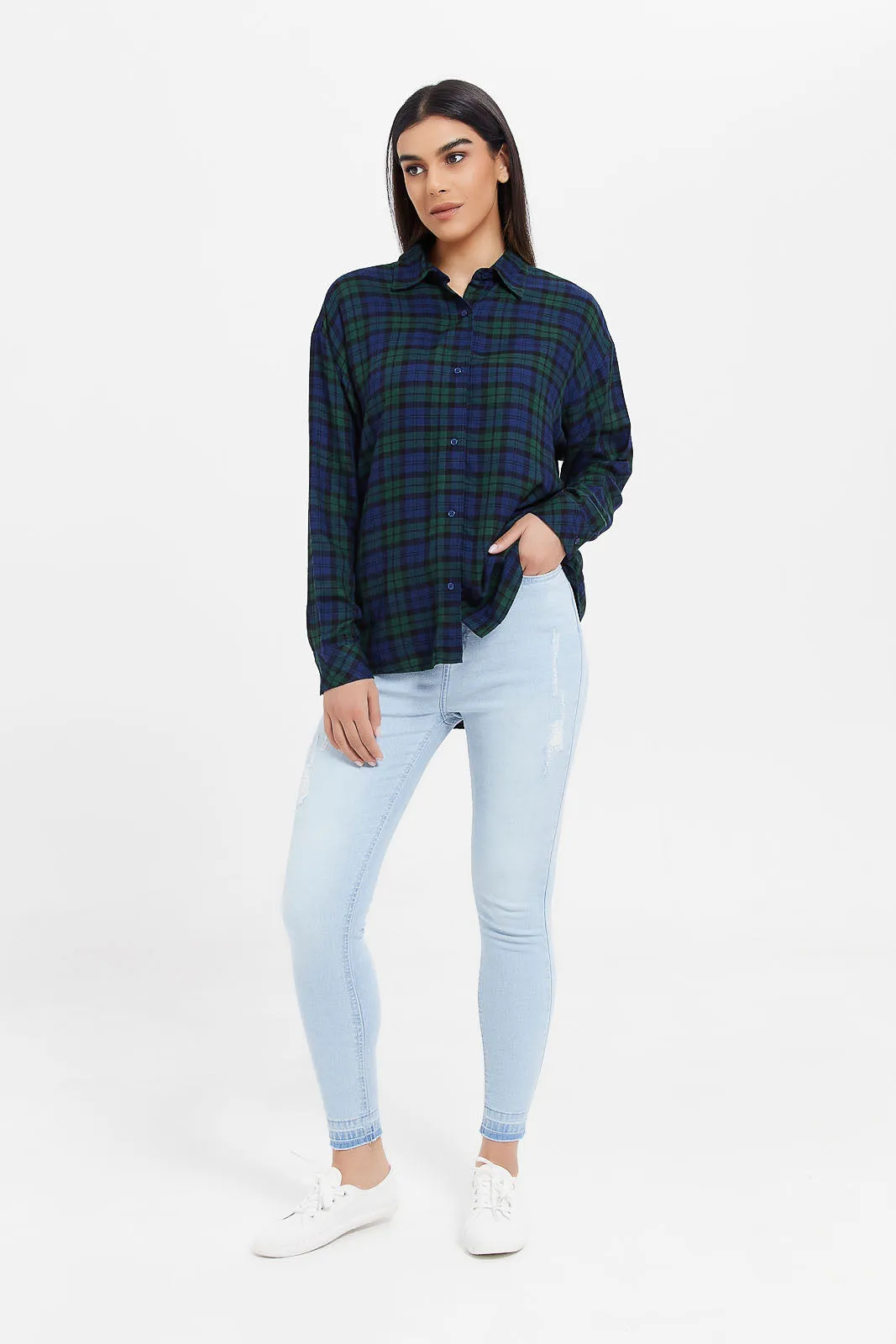 Women Blue High Waist Skinny Fit Jeans