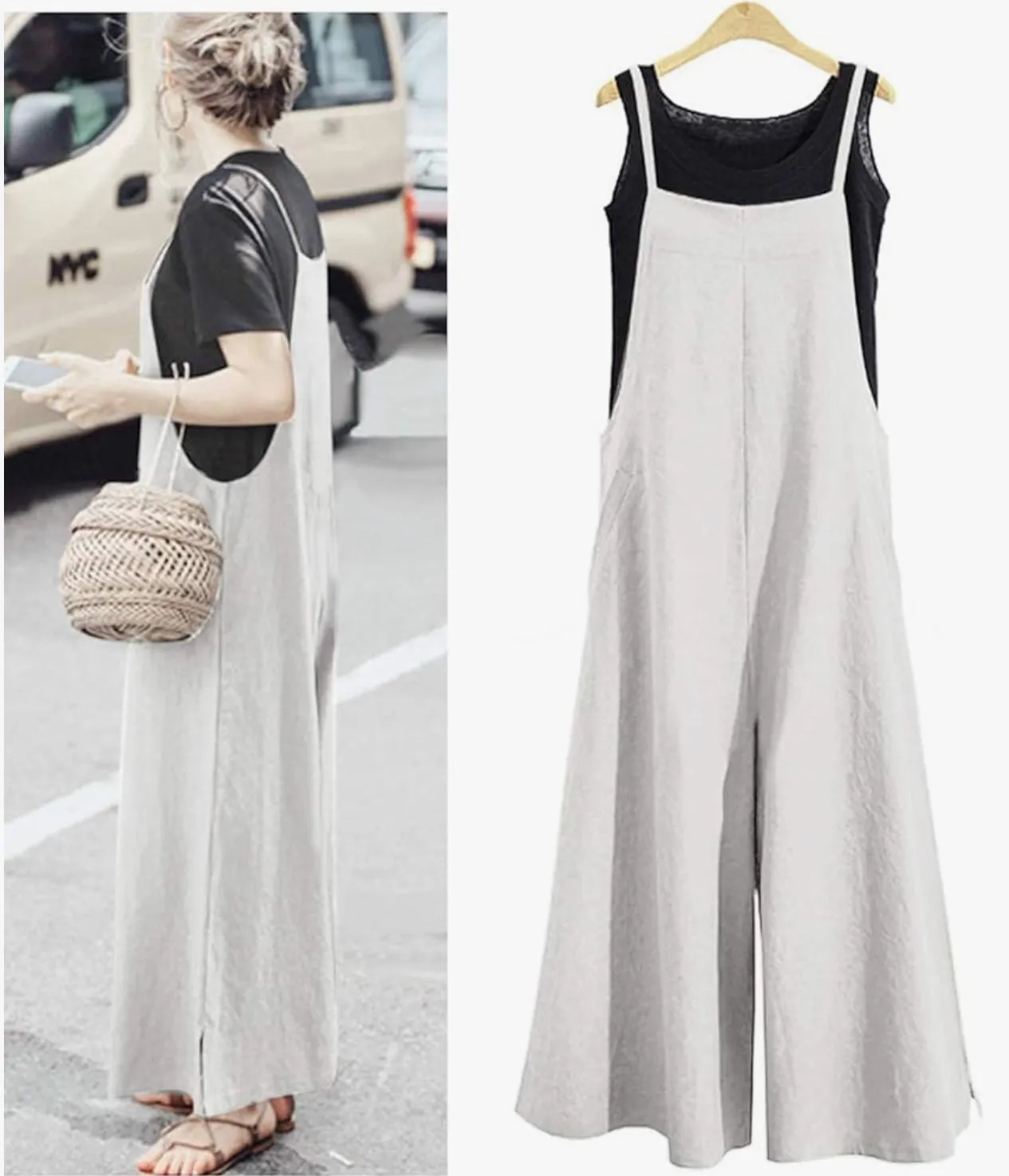 Women’s XXL Wide Leg Cotton Jumpsuit in ‘Polychrome Jasper’ Side Spiral