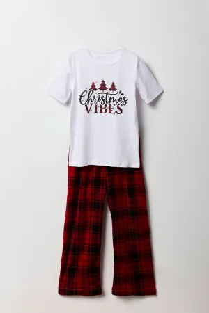 Youth Fammy Jammies Merry Xmas 2 Piece Pajama Set
